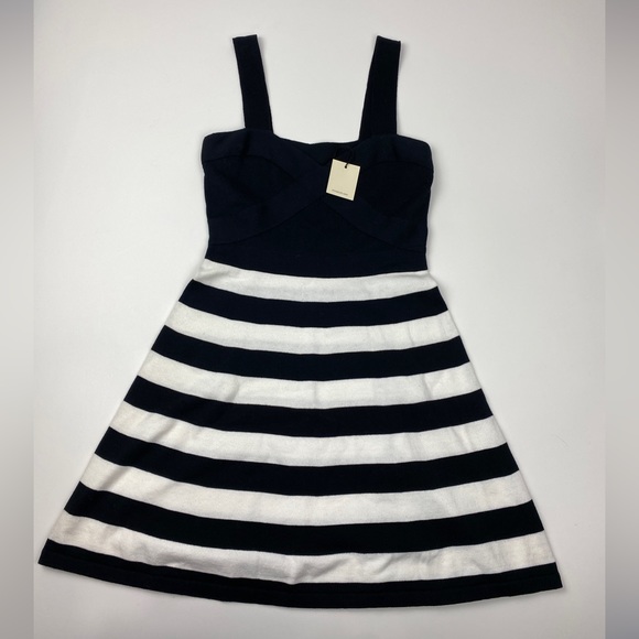 Trina Turk Envy Black White Stripe Sweater Dress NWT Size M - Picture 2 of 11